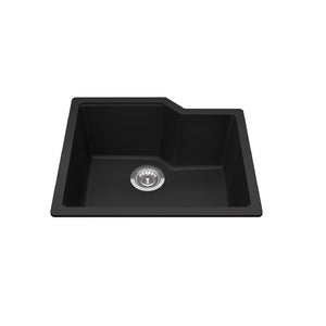 KINDRED MGS2022U-9MBKN Granite Series 22.06-in LR x 19.69-in FB Undermount Single Bowl Granite Kitchen Sink in Matte Black In Matte Black