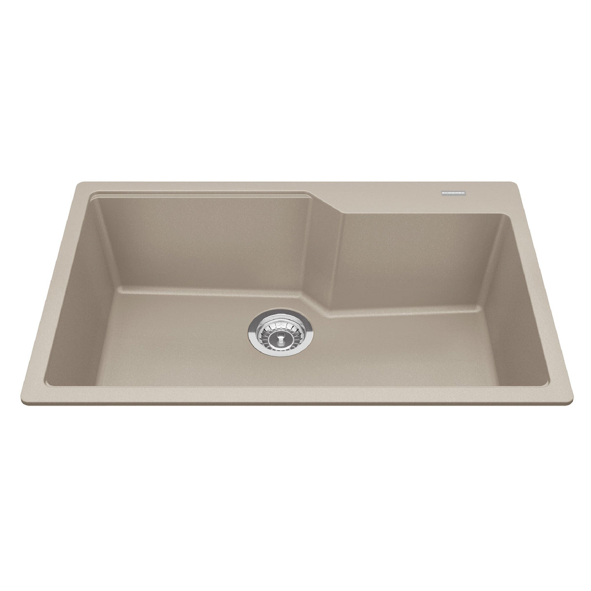 KINDRED MGSM2031-9CHAN Granite Series 30.7-in LR x 19.69-in FB x 9.06-in DP Drop In Single Bowl Granite Kitchen Sink In Champagne