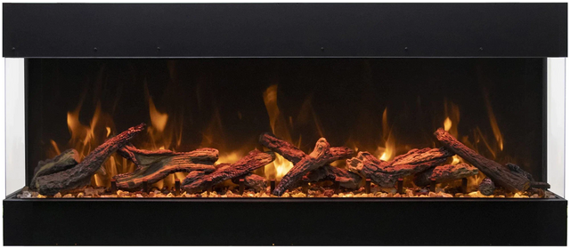 Amantii TRV-85-BESPOKE Tru View Bespoke - 85" Indoor / Outdoor 3 Sided Electric Fireplace Featuring a 20" Height, WiFi Compatibility, Bluetooth Connectivity, Multi Function Remote, and a Selection of Media Options