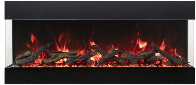 Amantii TRV-85-BESPOKE Tru View Bespoke - 85" Indoor / Outdoor 3 Sided Electric Fireplace Featuring a 20" Height, WiFi Compatibility, Bluetooth Connectivity, Multi Function Remote, and a Selection of Media Options