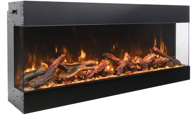 Amantii TRV-45-BESPOKE Tru View Bespoke - 45" Indoor / Outdoor 3 Sided Electric Fireplace Featuring a 20" Height, WiFi Compatibility, Bluetooth Connectivity, Multi Function Remote, and a Selection of Media Options