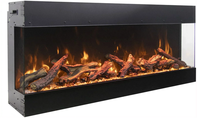 Amantii TRV-65-BESPOKE Tru View Bespoke - 65" Indoor / Outdoor 3 Sided Electric Fireplace Featuring a 20" Height, WiFi Compatibility, Bluetooth Connectivity, Multi Function Remote, and a Selection of Media Options