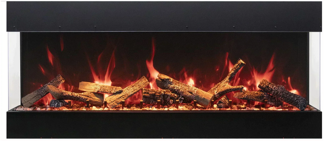 Amantii TRV-65-BESPOKE Tru View Bespoke - 65" Indoor / Outdoor 3 Sided Electric Fireplace Featuring a 20" Height, WiFi Compatibility, Bluetooth Connectivity, Multi Function Remote, and a Selection of Media Options