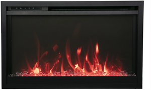 Amantii TRD-26-XS Traditional Xtraslim Smart Electric 26" WiFi Enabled Fireplace, Featuring a Multi Function Remote Control, Multi Flame Speeds and Clear Glass Media