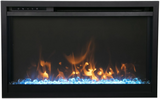 Amantii TRD-26-XS Traditional Xtraslim Smart Electric 26" WiFi Enabled Fireplace, Featuring a Multi Function Remote Control, Multi Flame Speeds and Clear Glass Media