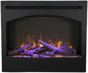 Amantii ZECL-31-3228-STL 31" Zero Clearance Electric Fireplace with a 6 Piece Log Set Included