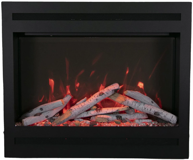 Amantii ZECL-31-3228-STL 31" Zero Clearance Electric Fireplace with a 6 Piece Log Set Included