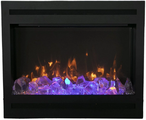 Amantii ZECL-31-3228-STL 31" Zero Clearance Electric Fireplace with a 6 Piece Log Set Included