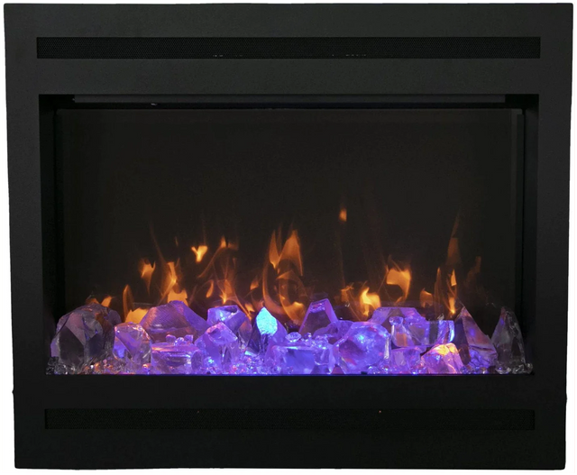 Amantii ZECL-31-3228-STL 31" Zero Clearance Electric Fireplace with a 6 Piece Log Set Included