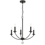 Mila 5 Light Black Chandelier MIL-8005-BK