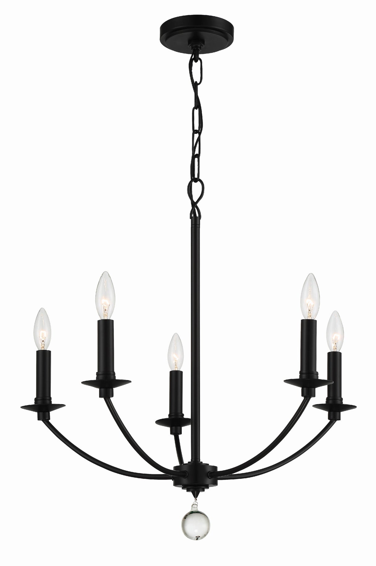 Mila 5 Light Black Chandelier MIL-8005-BK