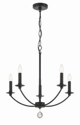 Mila 5 Light Black Chandelier MIL-8005-BK