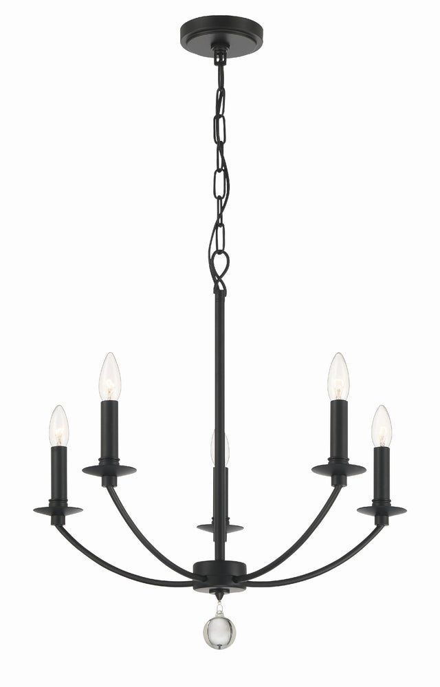 Mila 5 Light Black Chandelier MIL-8005-BK