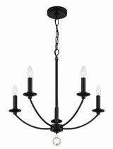 Mila 5 Light Black Chandelier MIL-8005-BK