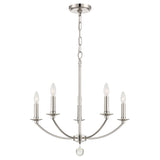 Mila 5 Light Polished Nickel Chandelier MIL-8005-PN