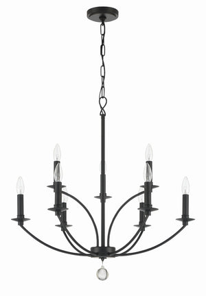 Mila 9 Light Black Chandelier MIL-8009-BK