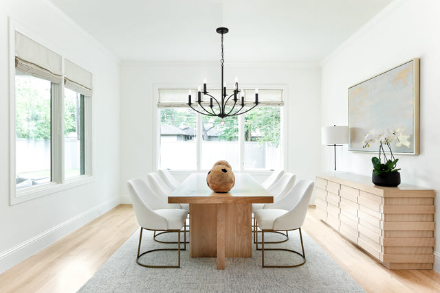 Mila 12 Light Black Chandelier MIL-8012-BK