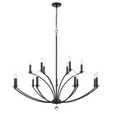 Mila 15 Light Black Chandelier MIL-8015-BK