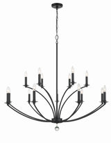 Mila 15 Light Black Chandelier MIL-8015-BK