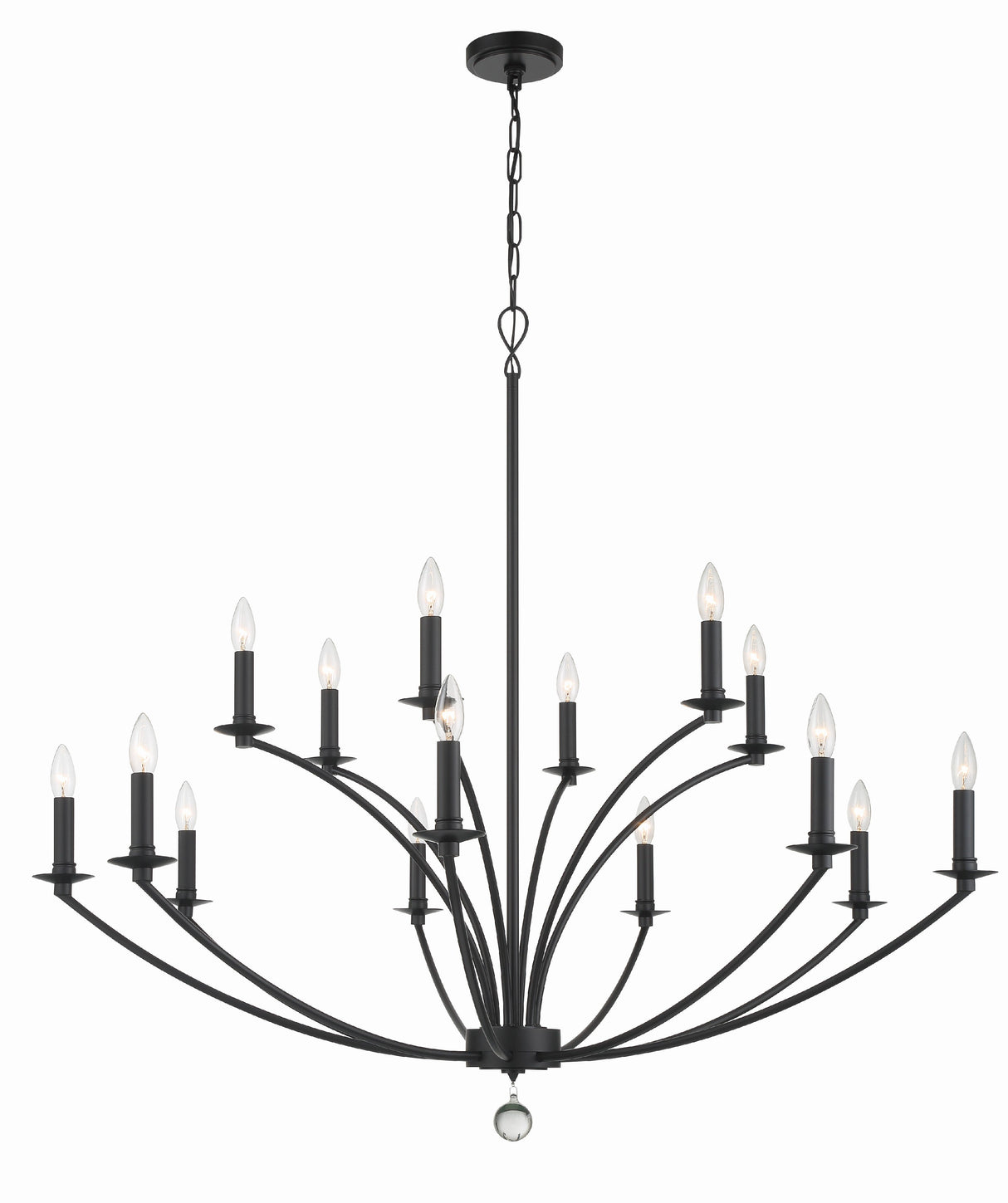 Mila 15 Light Black Chandelier MIL-8015-BK