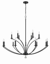 Mila 15 Light Black Chandelier MIL-8015-BK