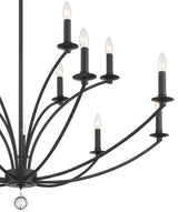 Mila 15 Light Black Chandelier MIL-8015-BK