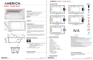 Americh MI5430ADATA5-BI Miro 5430 ADA - Tub Only / Airbath 5 - Biscuit