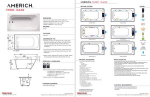 Americh MI5432TA5-BI Miro 5432 - Tub Only / Airbath 5 - Biscuit