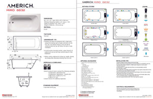 Americh MI6632TA5-BI Miro 6632 - Tub Only / Airbath 5 - Biscuit