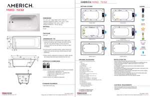 Americh MI7232TA5-BI Miro 7232 - Tub Only / Airbath 5 - Biscuit