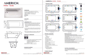 Americh MI7236TA5-BI Miro 7236 - Tub Only / Airbath 5 - Biscuit