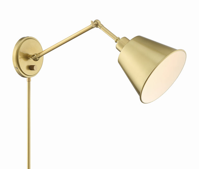 Mitchell 1 Light Aged Brass Task Sconce MIT-A8020-AG