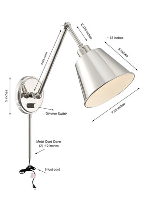 Mitchell 1 Light Aged Brass Task Sconce MIT-A8020-AG