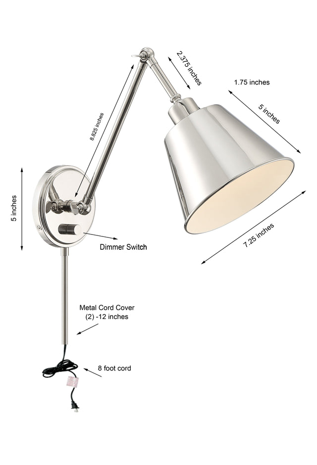 Mitchell 1 Light Aged Brass Task Sconce MIT-A8020-AG