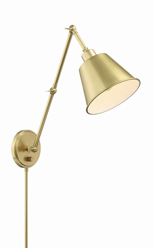 Mitchell 1 Light Aged Brass Task Sconce MIT-A8021-AG