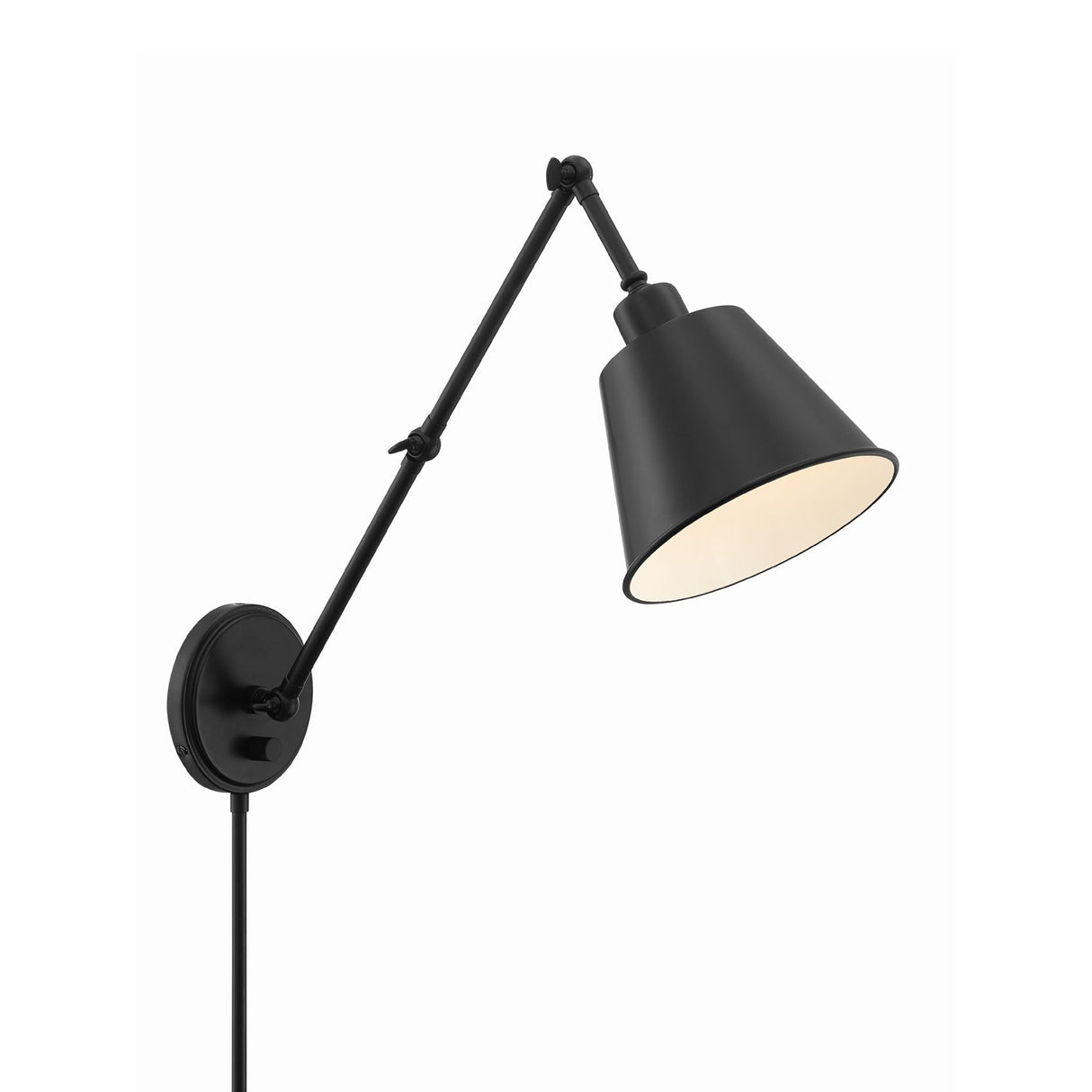 Mitchell 1 Light Matte Black Task Sconce MIT-A8021-MK