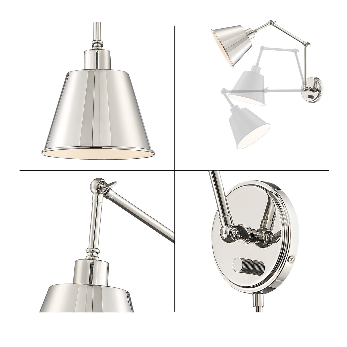 Mitchell 1 Light Aged Brass Task Sconce MIT-A8021-AG