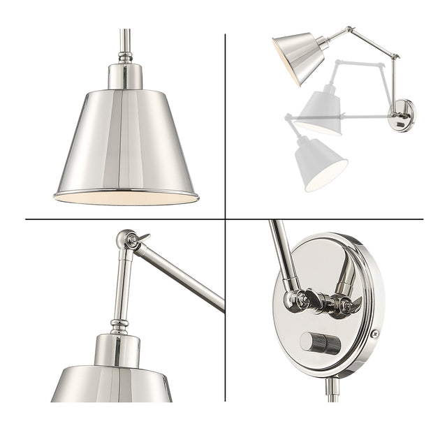 Mitchell 1 Light Aged Brass Task Sconce MIT-A8021-AG