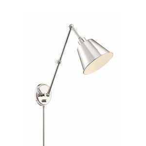 Mitchell 1 Light Polished Nickel Task Sconce MIT-A8021-PN