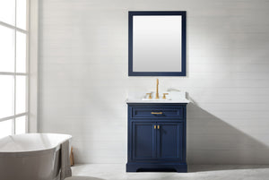 Milano 30" Single Sink Vanity with White Quartz Top