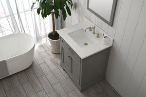 Milano 30" Single Sink Vanity with White Quartz Top