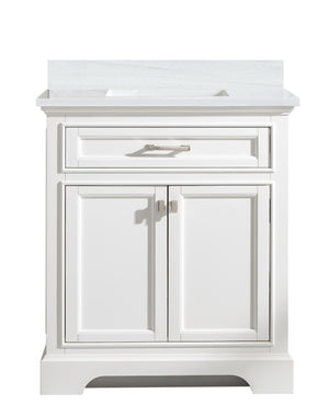 Milano 30" Single Sink Vanity with White Quartz Top