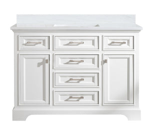 Milano 48" Single Sink Vanity with White Quartz Top