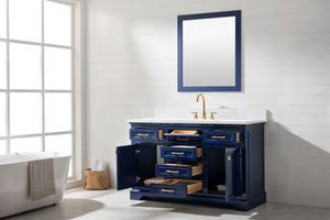 Milano 54" Single Sink Vanity with White Quartz Top