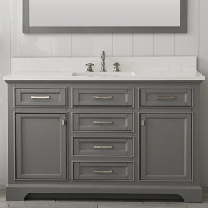 Milano 54" Single Sink Vanity with White Quartz Top