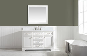 Milano 54" Single Sink Vanity with White Quartz Top