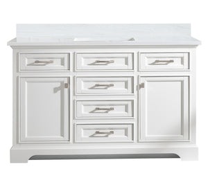 Milano 54" Single Sink Vanity with White Quartz Top