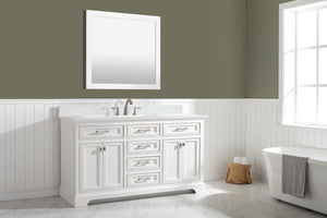 Milano 60" Single Sink Vanity with White Quartz Top