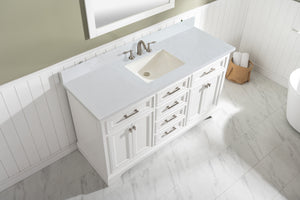 Milano 60" Single Sink Vanity with White Quartz Top