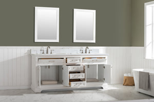 Milano 72" Double Sink Vanity with White Quartz Top